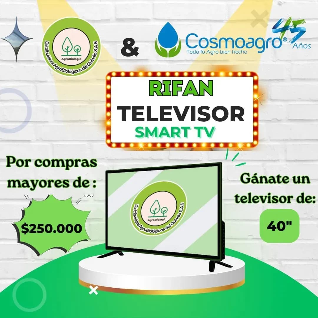 Imagen ilustrativa: ¡Gana un TELEVISOR con Agrobiológicos del Quindío y Cosmoagro!